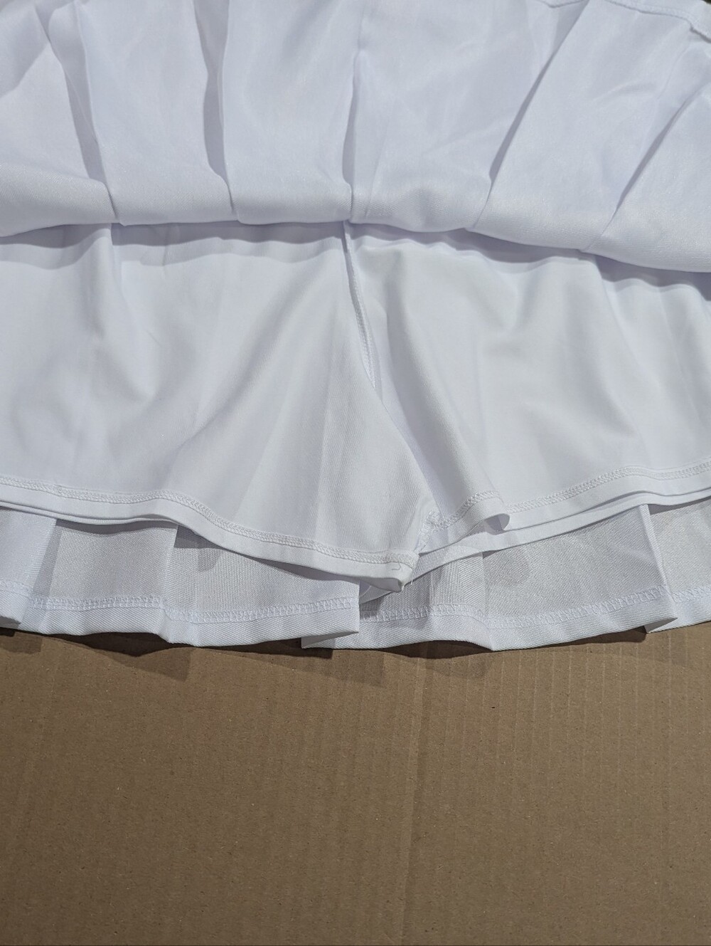 Hype And Vice Women's Harvard Tennis Skort White Mini Embroidered Size XL *NWOT - Picture 9 of 11